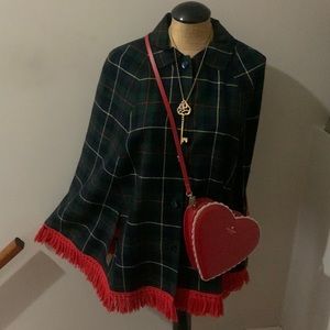 Vintage Plaid Poncho